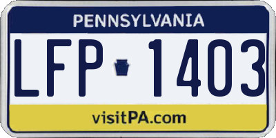 PA license plate LFP1403