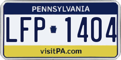 PA license plate LFP1404