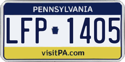 PA license plate LFP1405