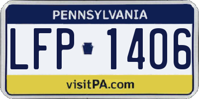 PA license plate LFP1406