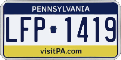 PA license plate LFP1419