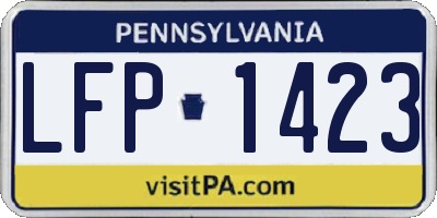 PA license plate LFP1423