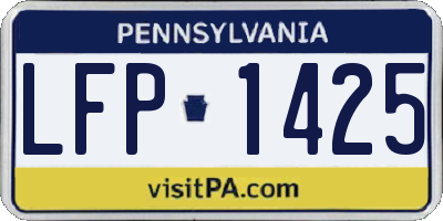 PA license plate LFP1425