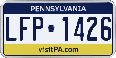 PA license plate LFP1426