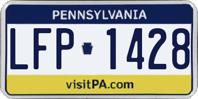 PA license plate LFP1428