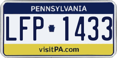 PA license plate LFP1433