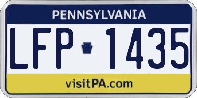 PA license plate LFP1435