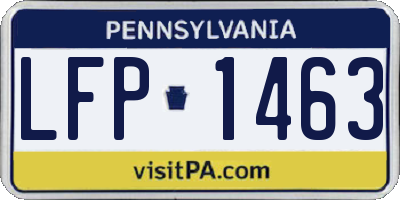PA license plate LFP1463