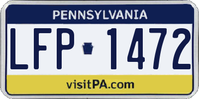 PA license plate LFP1472