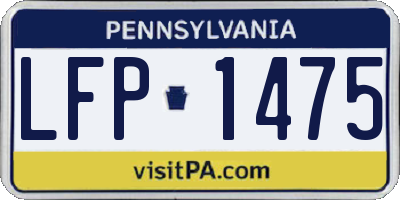 PA license plate LFP1475