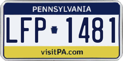 PA license plate LFP1481