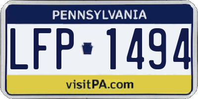 PA license plate LFP1494