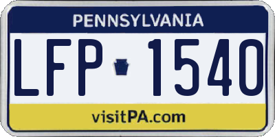PA license plate LFP1540