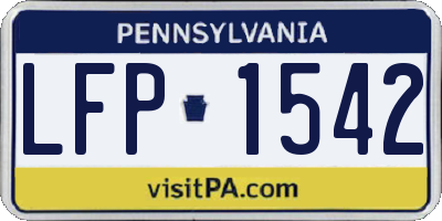 PA license plate LFP1542
