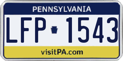PA license plate LFP1543
