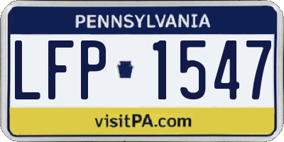 PA license plate LFP1547
