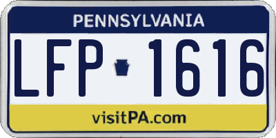 PA license plate LFP1616