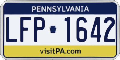 PA license plate LFP1642