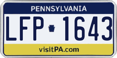 PA license plate LFP1643