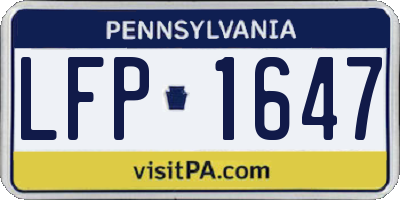PA license plate LFP1647