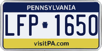 PA license plate LFP1650