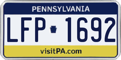 PA license plate LFP1692