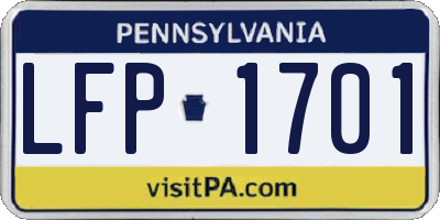 PA license plate LFP1701