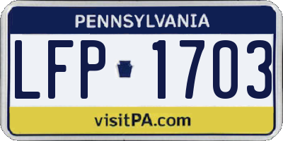 PA license plate LFP1703