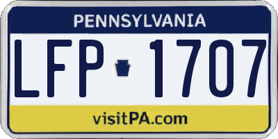 PA license plate LFP1707