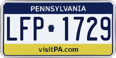 PA license plate LFP1729