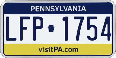 PA license plate LFP1754