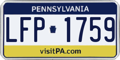 PA license plate LFP1759