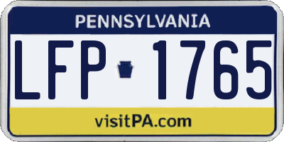 PA license plate LFP1765