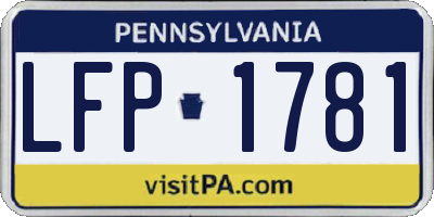 PA license plate LFP1781