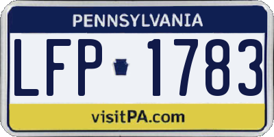 PA license plate LFP1783