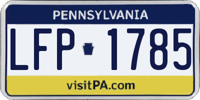 PA license plate LFP1785