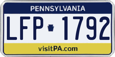 PA license plate LFP1792