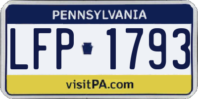 PA license plate LFP1793