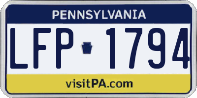 PA license plate LFP1794