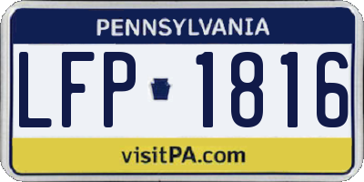 PA license plate LFP1816
