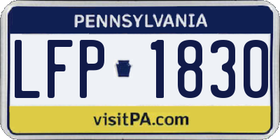 PA license plate LFP1830