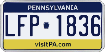 PA license plate LFP1836