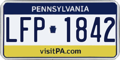 PA license plate LFP1842
