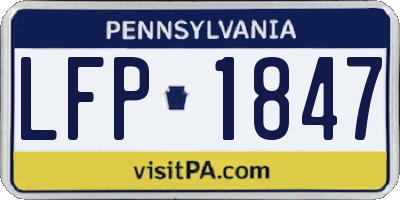 PA license plate LFP1847