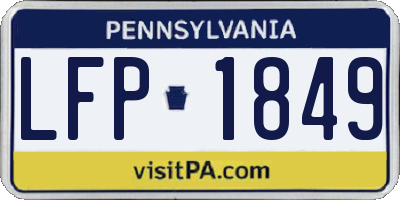 PA license plate LFP1849
