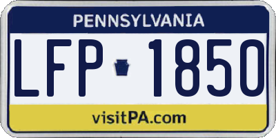 PA license plate LFP1850