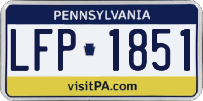 PA license plate LFP1851