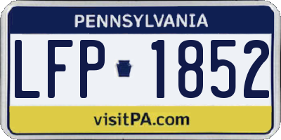 PA license plate LFP1852
