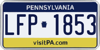 PA license plate LFP1853