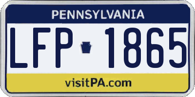 PA license plate LFP1865